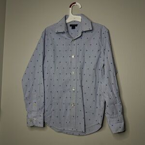 Tommy Hilfiger Blue Logo Striped Button Up Shirt Size 8 Boys Casual Preppy